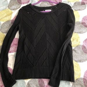 Black Crochet Sweater